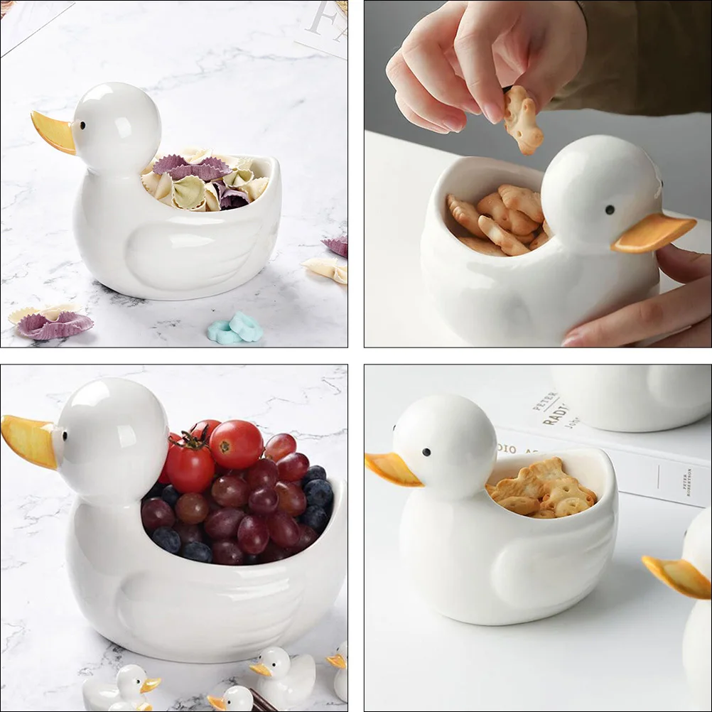 

1Pcs Duck Shaped Ceramic Food Bowl Unique Design Dessert Snack Breakfast Sushi Serving Bowl for Family Gatherings
