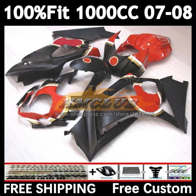 Injection Body For SUZUKI GSXR-1000 K7 GSX-R1000 2007 2008 29No.27 Flat Lucky GSXR1000 1000CC GSXR 1000 CC 07 08 OEM Fairing