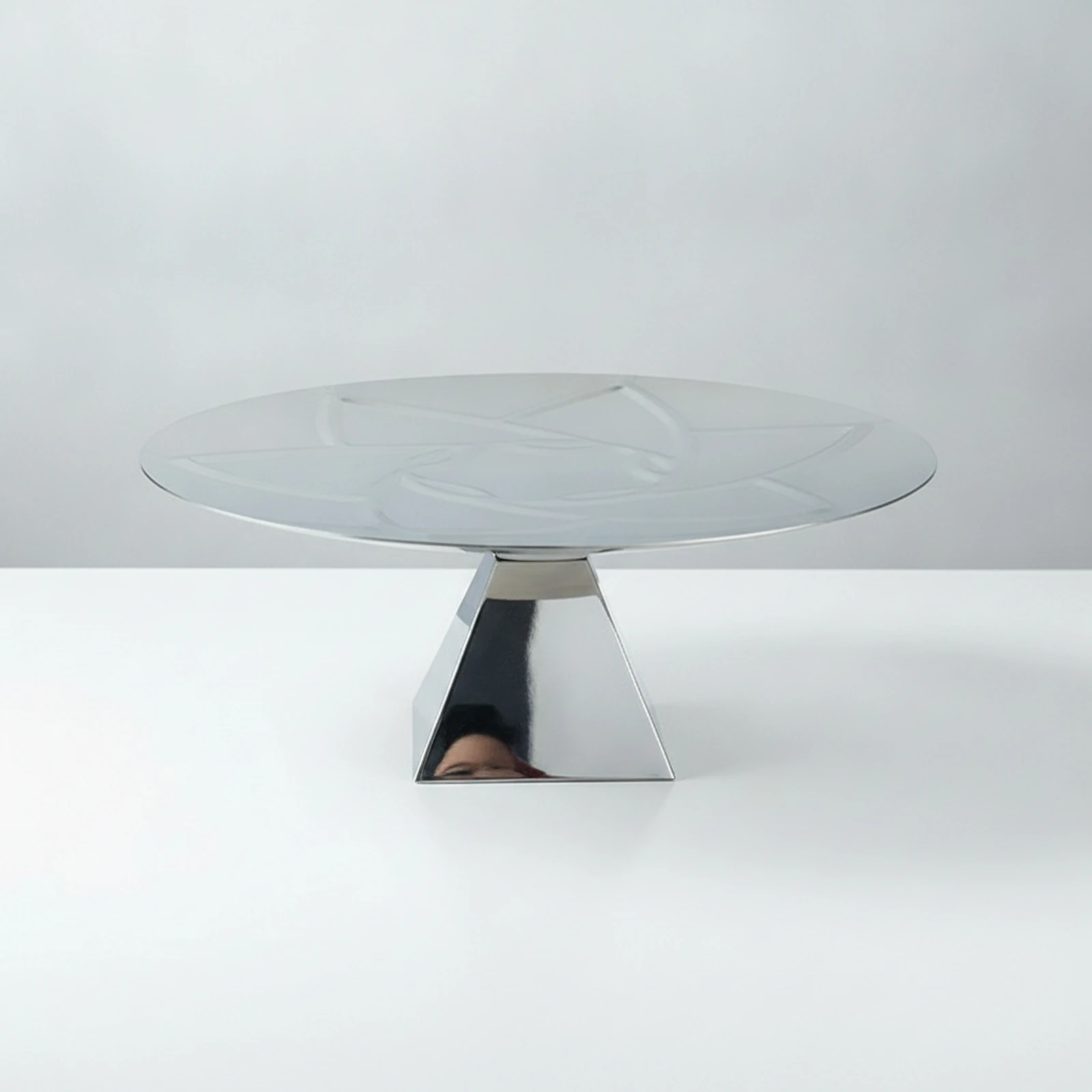 Pedestal Tray Stainless Steel Tray with Pedestal Base Serving Platter Sculptural Serveware Stylish for Home Decorators