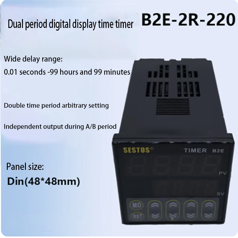 

Xitushi Time Relay B2E-2R-220 Digital Display Control Timer B2E-2R-24