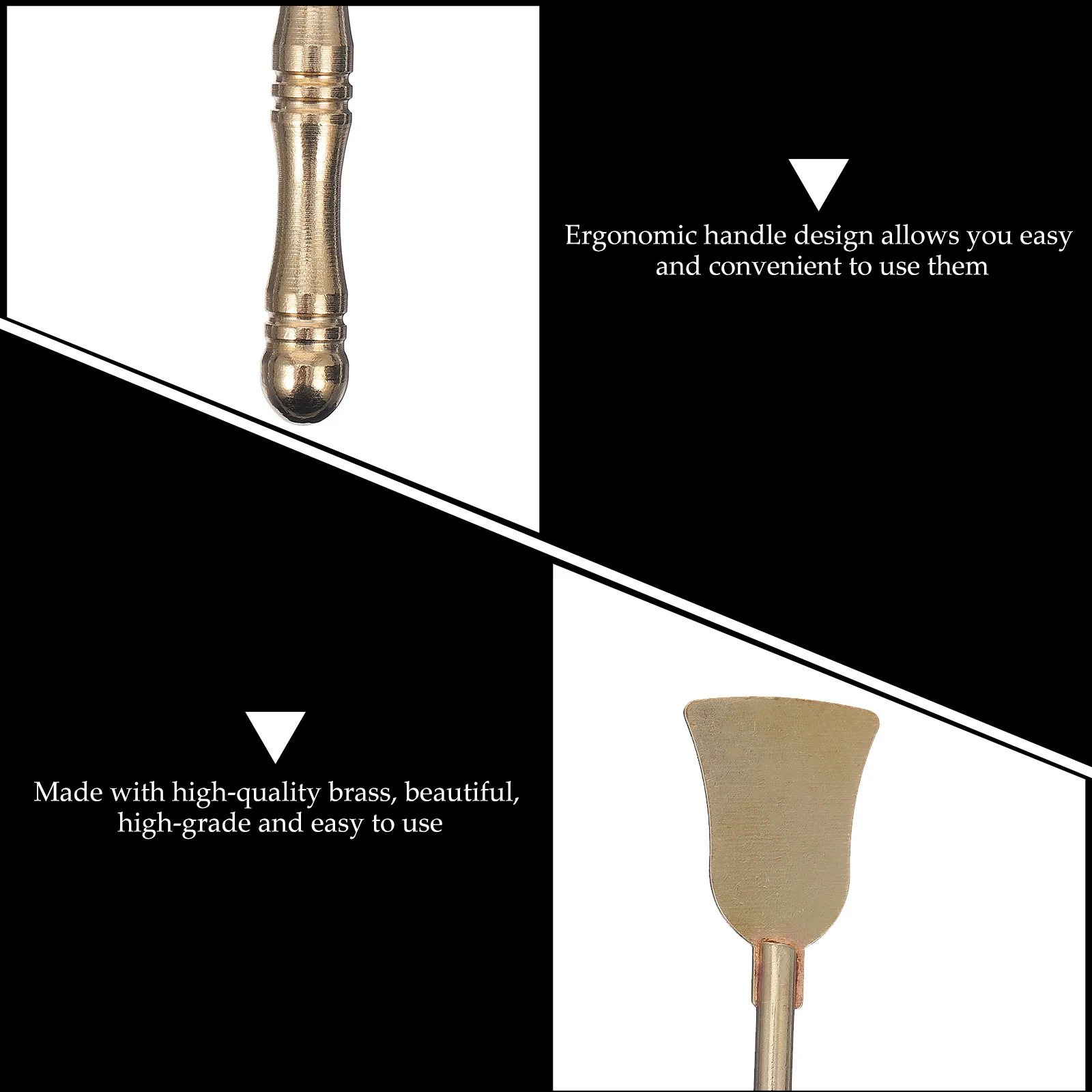 

2pcs Incense Spoon Shovel Set Brass Gold Tone For Diy Incense Burning Tea Ceremony Tools Aroma Craft Decor Gift