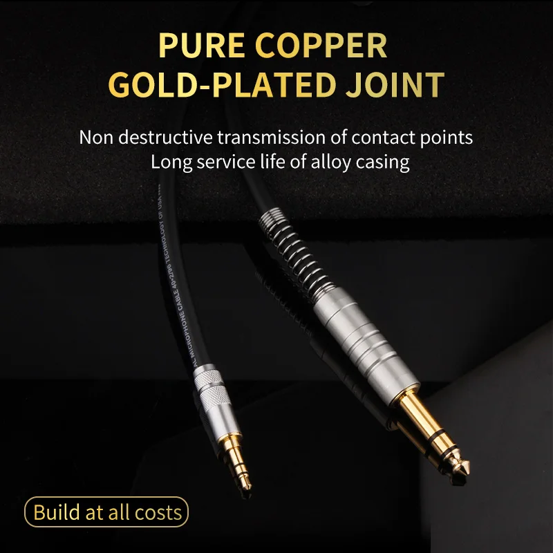 3.5mm to 6.35mm Adapter Aux Cable for Guitar Mixer Amplifier CD Player Speaker Gold Plated 3.5 Jack to 6.5 Jack Male Audio Cable