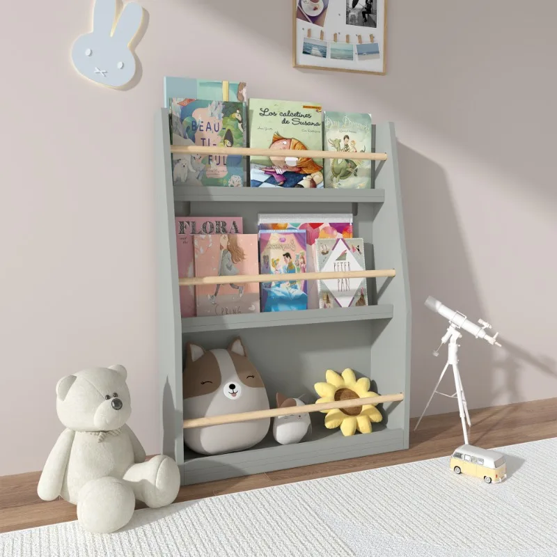 رف كتب للأطفال مكون من 3 طبقات رف عرض كتب متعدد الوظائف لتخزين أثاث الأطفال #1