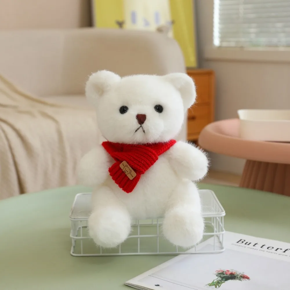 

Soft Scarf Bear Soft Pillow Stuffed Simulation Bear Plush Toy Animal Cartoon Scarf Bear Stuffed Dolls Birthday Gift