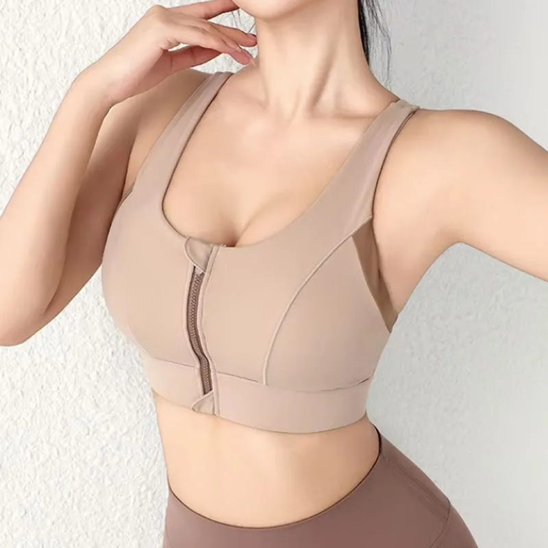 

Aiithuug Спортивные бюстгальтеры на молнии с крючками Bounce Control Спортивный бюстгальтер Укороченные бюстгальтеры для йоги Ударопрочный бюстгальтер Спортивный бюстгальтер для фитнеса Активная встроенная чашка