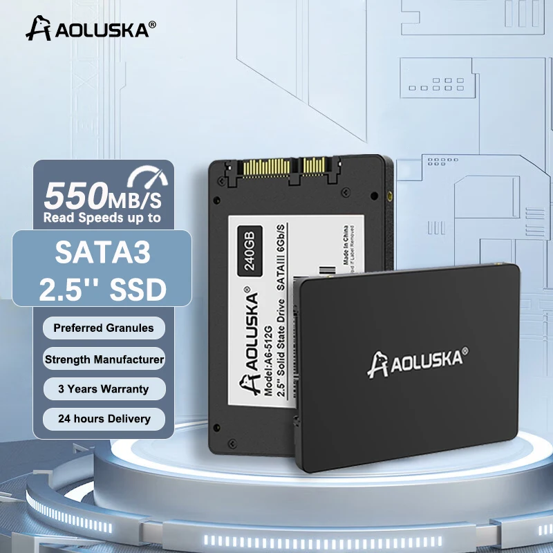 

AOLUSKA 2.5 SATA3 SSD 1 TB 2TB 512GB HDD 120GB 128GB Solid State Drive 240 GB 256GB 480GB 500GB Hard Disk For Desktop PC Laptop