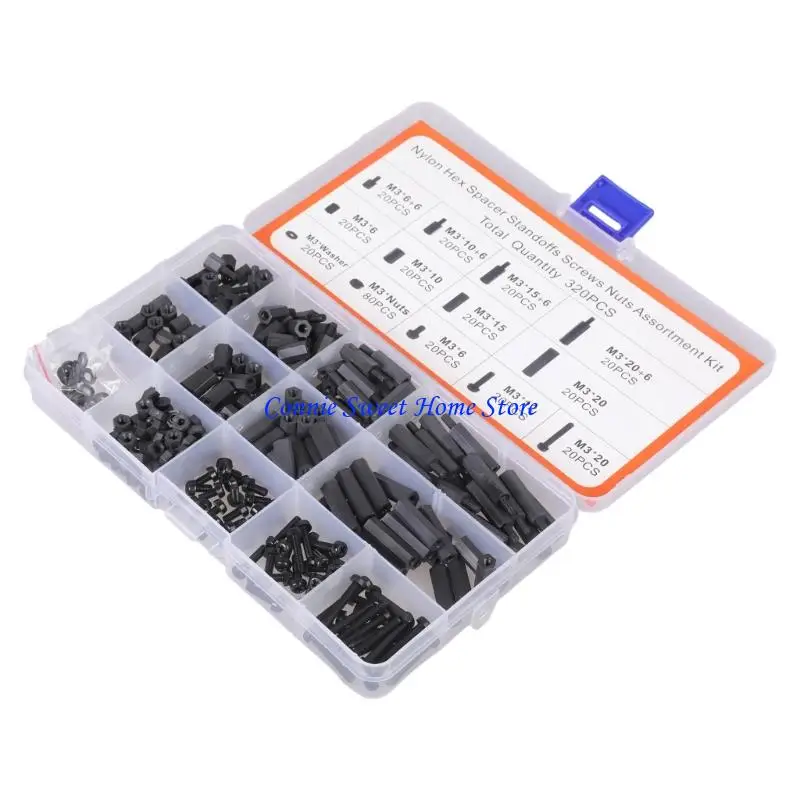 

LXAF 320Pcs Motherboard Standoffs and Screws Assortment Set for Electronics Component