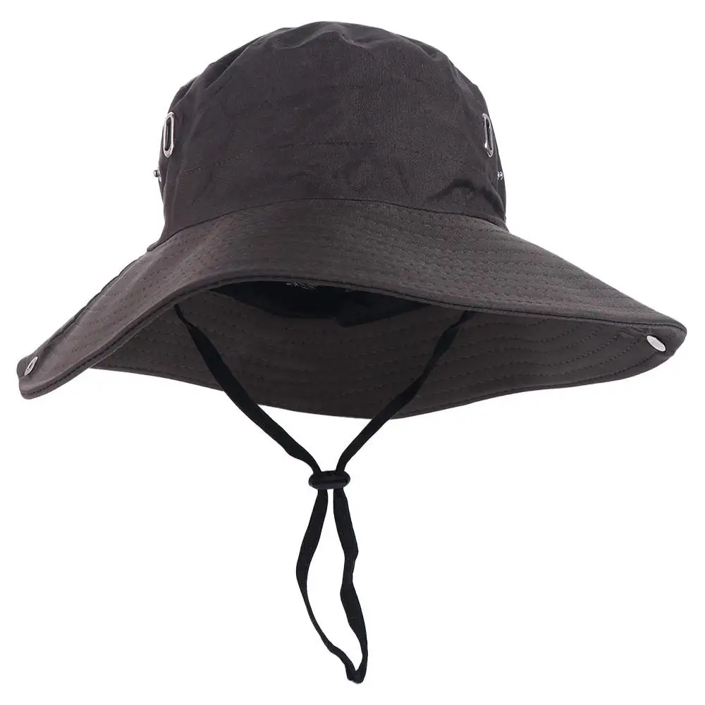 

Trendy UV Protection Men's and Women's Hat Waterproof Hiking Wide Brim Sun Hat Camping Fishing Drawstring Bucket Hat Outdoor