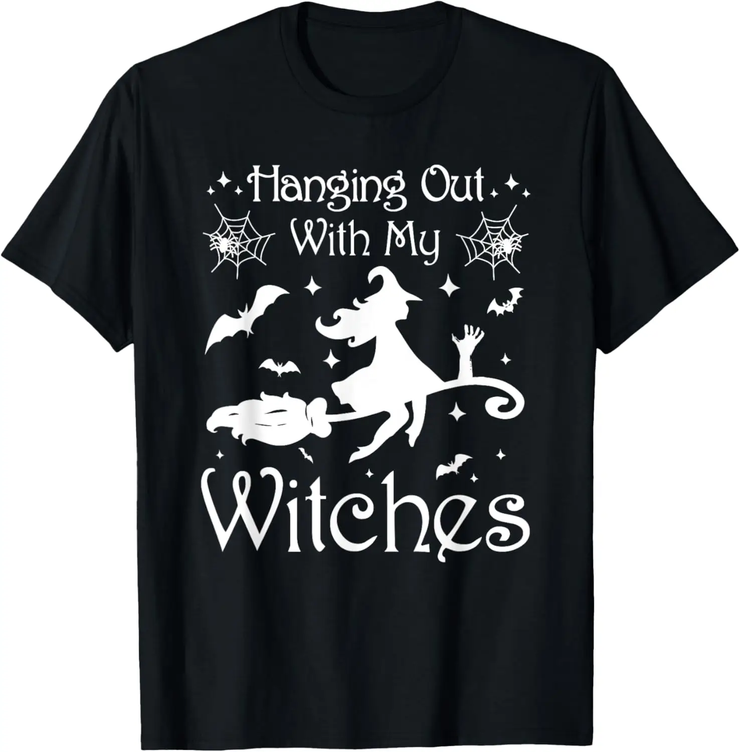 Funny hanging Out With My Witches Halloween Hand Grave T-Shirt