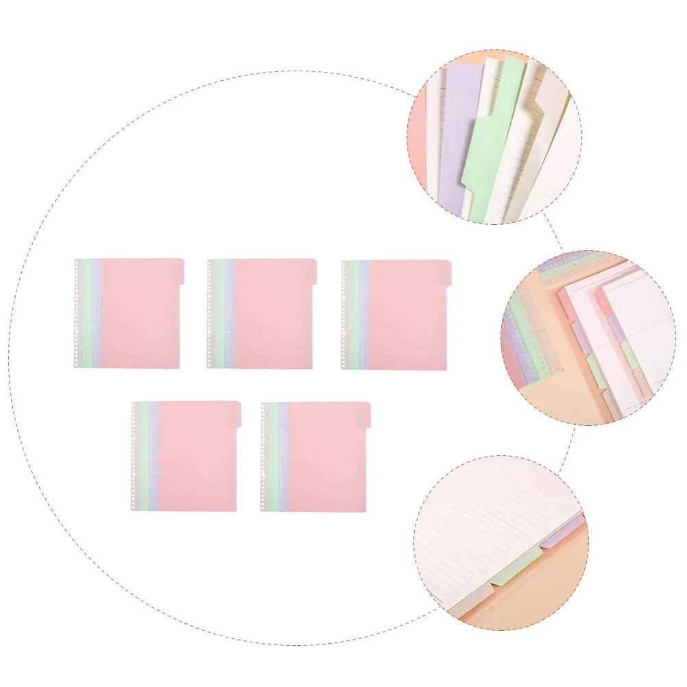 

20Pcs Index Page Dividers Replaceable Tab Dividers for Binder Notebook Organizer Colorful Writeable Tabs for School Office