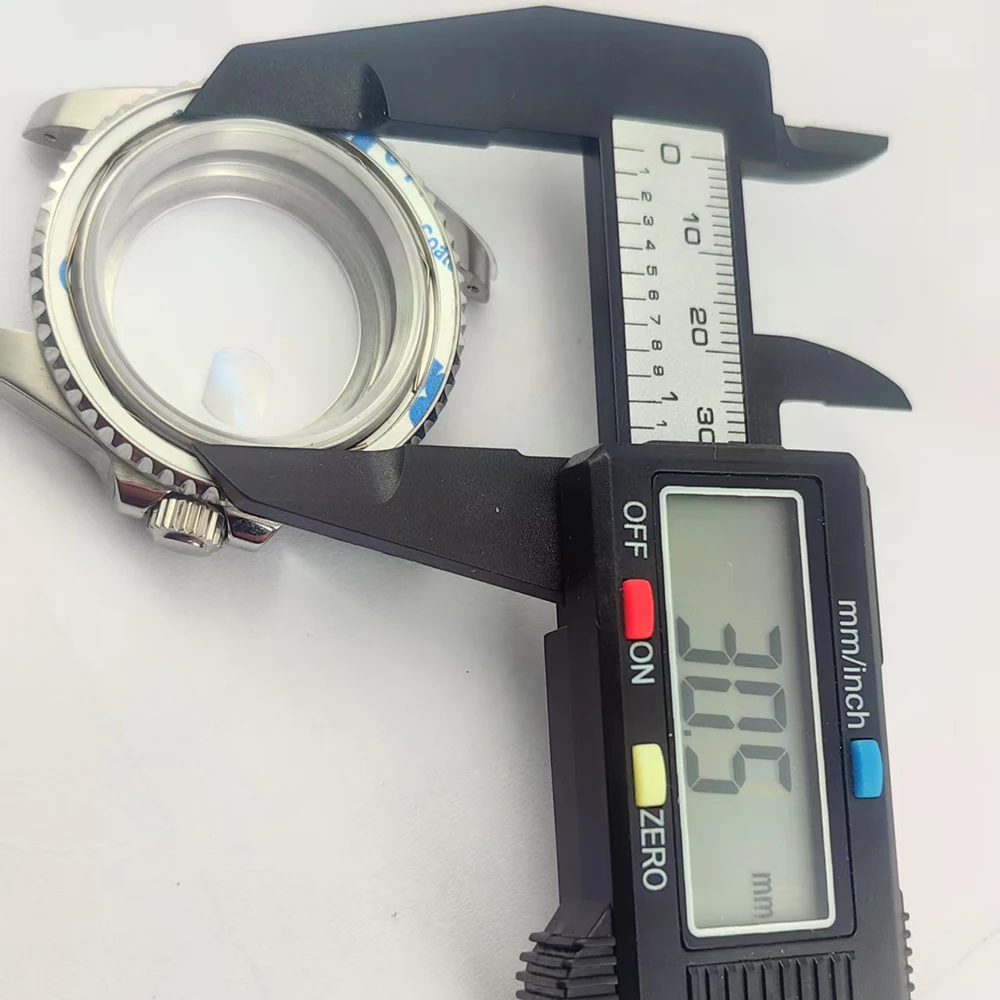40mm silver case accessory NH35A sapphire glass blue ceramic bezel with NH35/36 movement back transparent glass