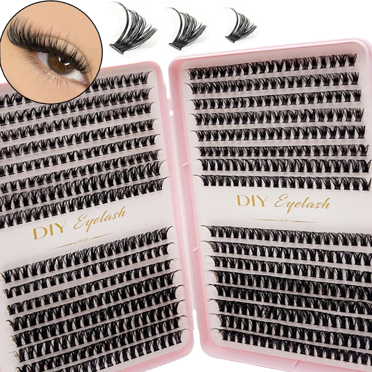 

640pcs DIY Personal Lashes 40P 80P Eyelashes Cluster Natural Look Wispy Lashes 10-14mm D Curling Hair Clusters Lashes