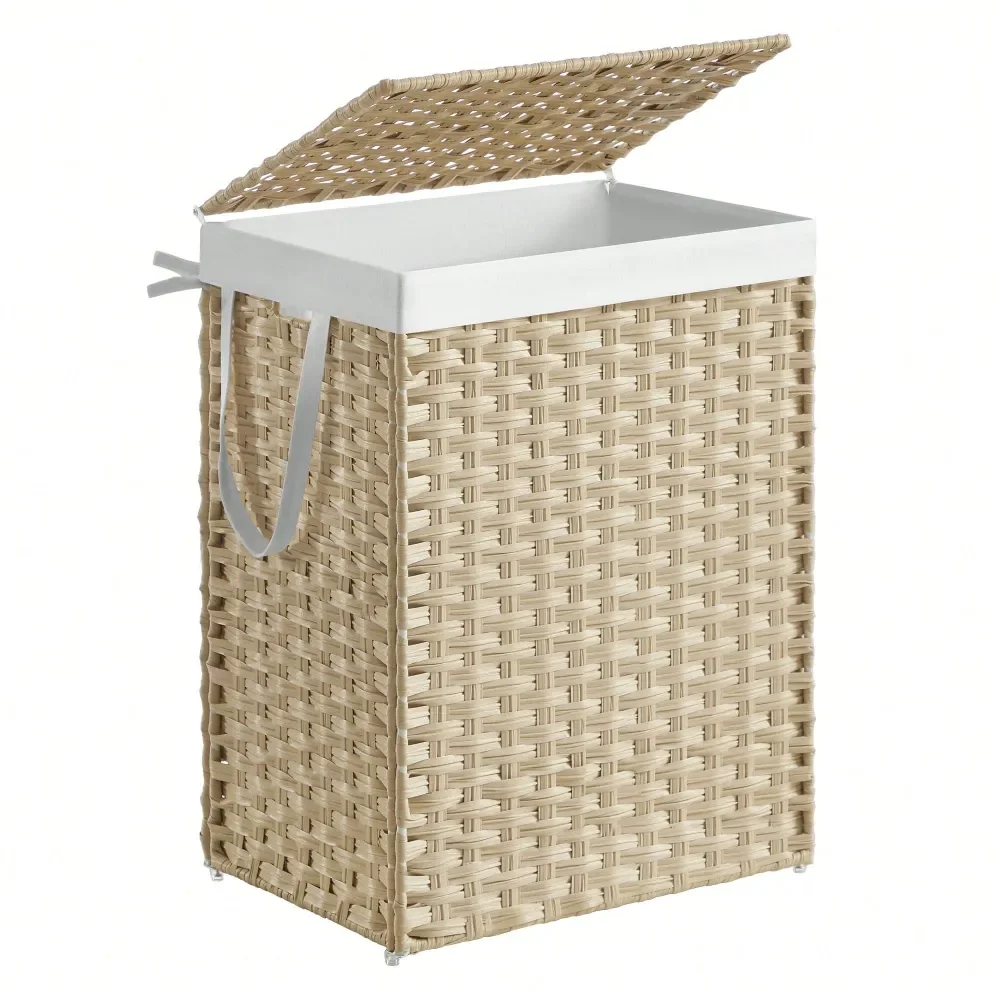 

Laundry Baskets Organization Storage Organization Handwoven Laundry Hamper, Dirty Clothes Basket, 23.8 Gal 90L Synthetic Rattan