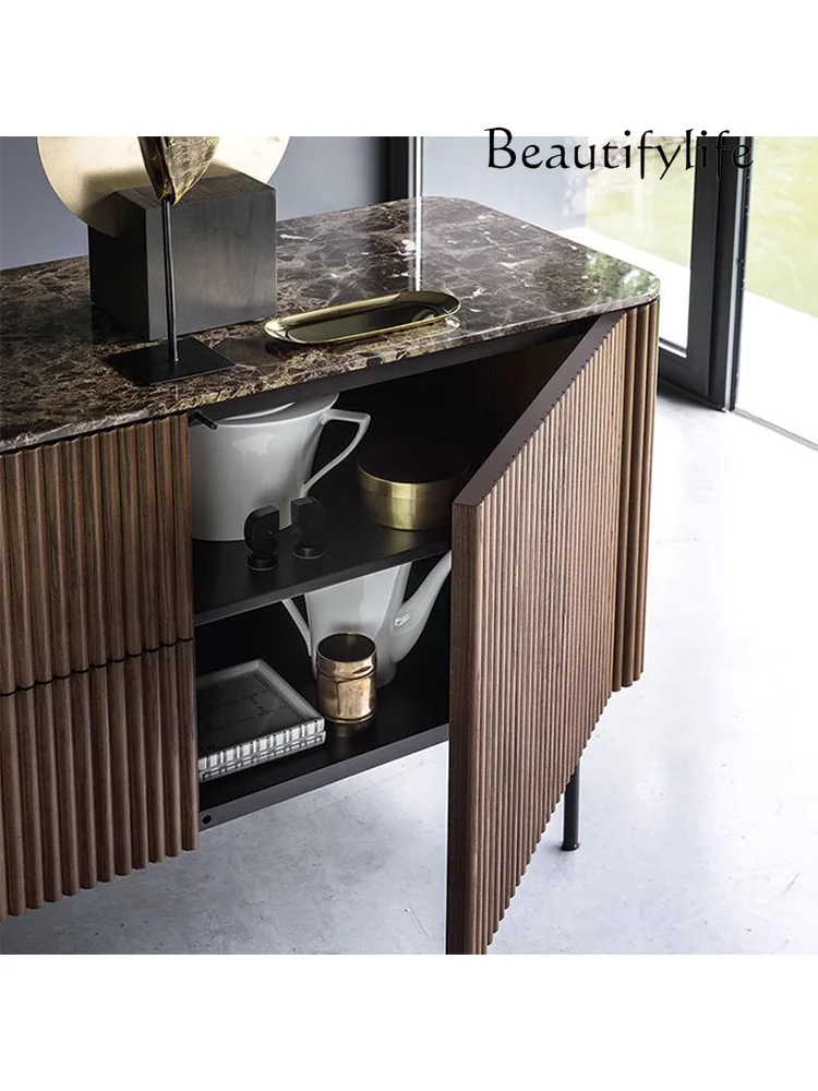 Italian-Style Light Luxury Sideboard Cabinet Modern Minimalist Living Room Curio Cabinet Bedroom Marble TV Cabinet