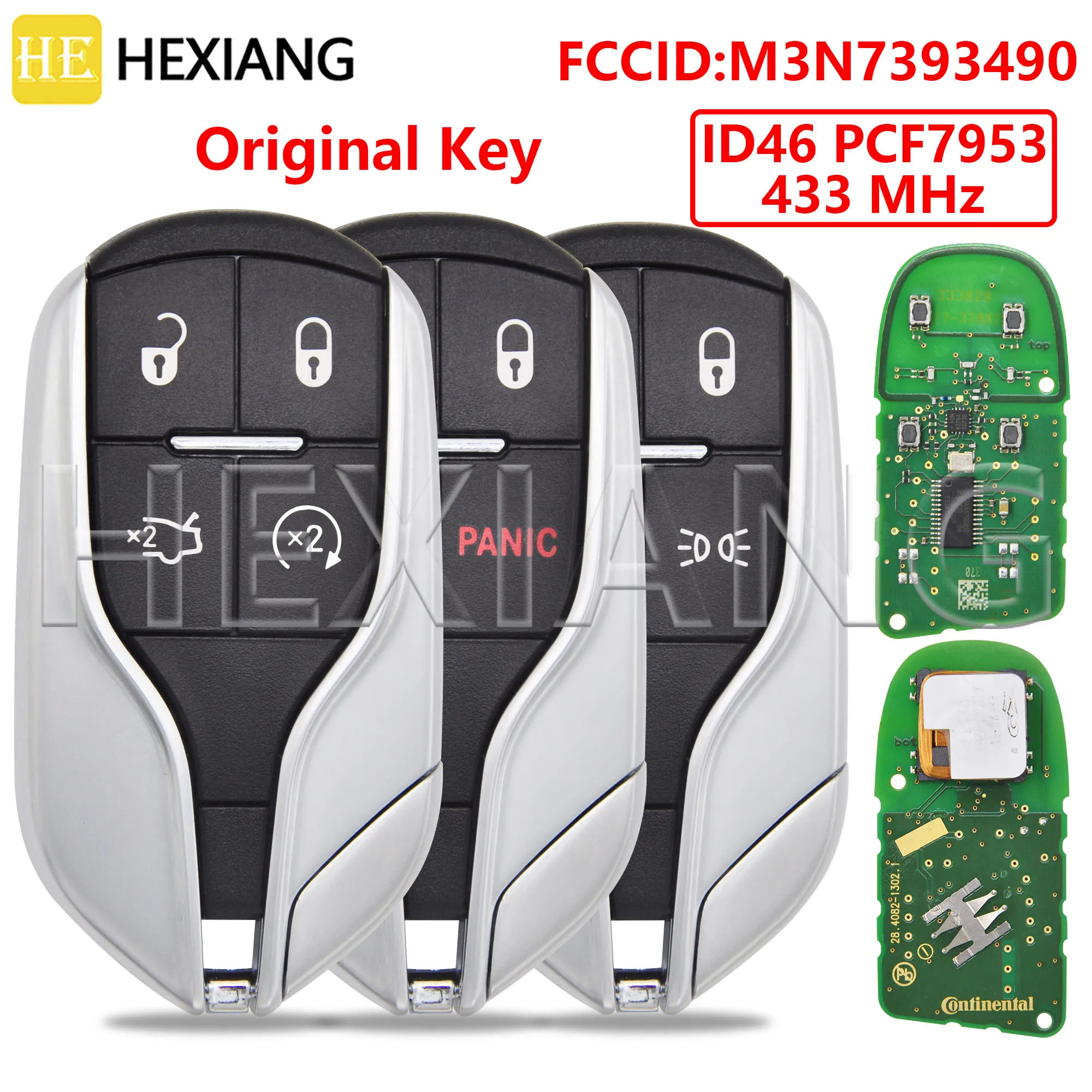 

DR Original M3N-7393490 ID46 PCF7953 433MHz Proximity Car Remote Key For Maserati Ghibli Quattroporte 2014 2015 2016