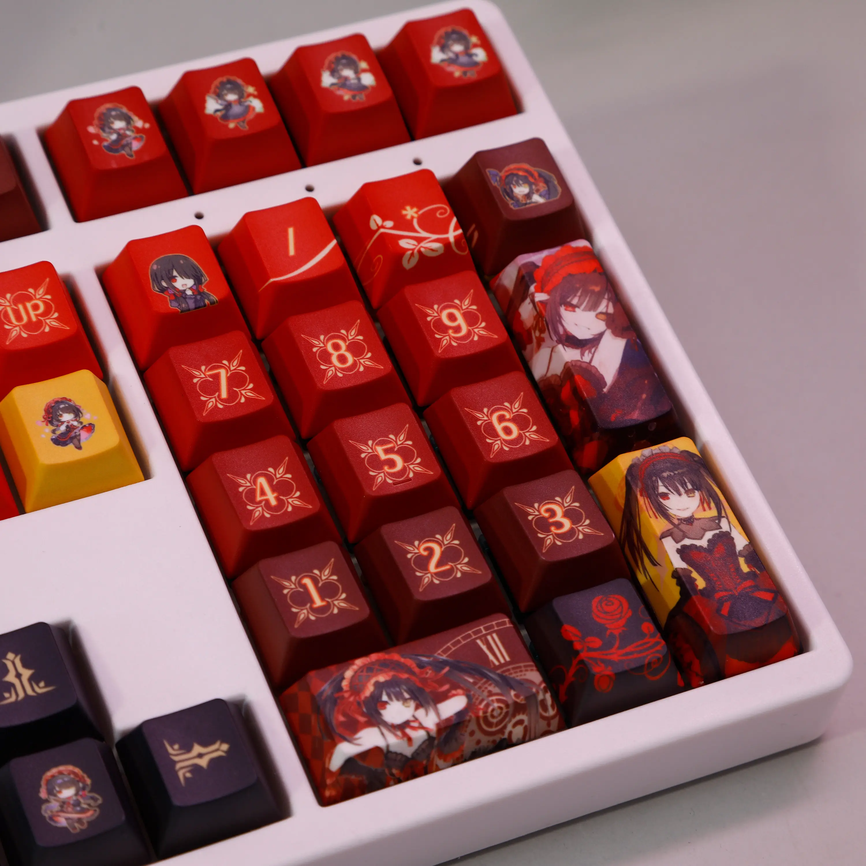 120 Keys Tokisaki Kurumi ときさき くるみ Key Cap Anime Keycaps PBT Keycap Chreey Keycaps Japan Key Cap Dye-sub Made68 Mad68 Wooting60