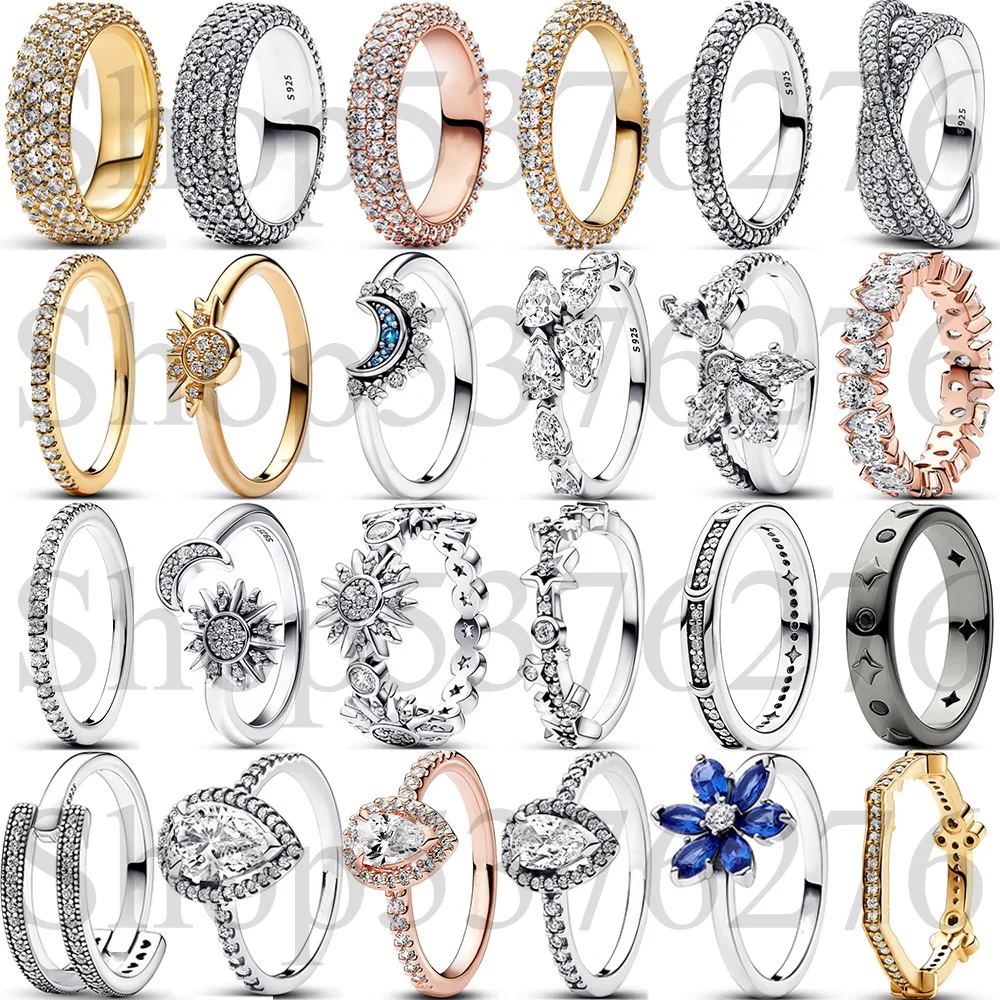 

Стерлингового Серебра 925, вневременное кольцо Pavé, одинарное, двойное, трехуровневое, двухдиапазонное, с грушевым ореолом, модное кольцо для женщин, подарок, ювелирные изделия своими руками