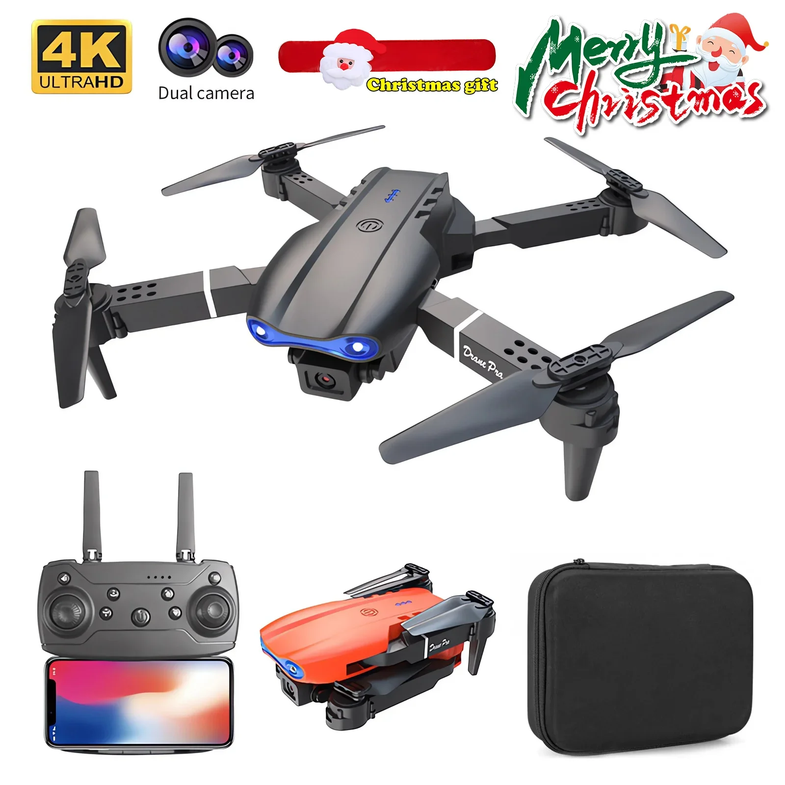 New MINI E99Pro RC Drone 4K Professinal With Wide Angle Dual HD Camera Foldable RC Helicopter 5G WIFI FPV Height Hold Apron Sell