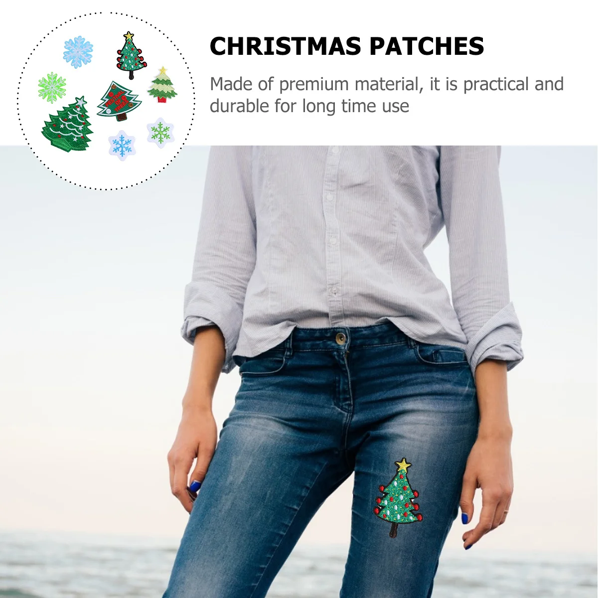 

40Pcs Christmas Patches Embroidered Premium Cloth Snowflake Tree Garment Patches Iron on Clothes DIY Decoration Gifts