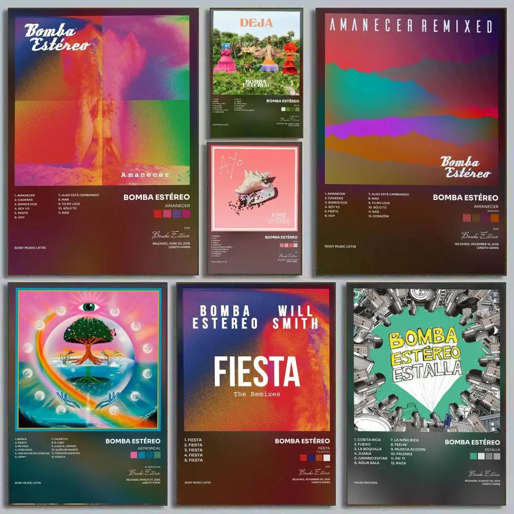 Band B-Bomba Estereo Poster Home Wall Decor Artwork Prints for Living Room Bedroom Apartment Decoration