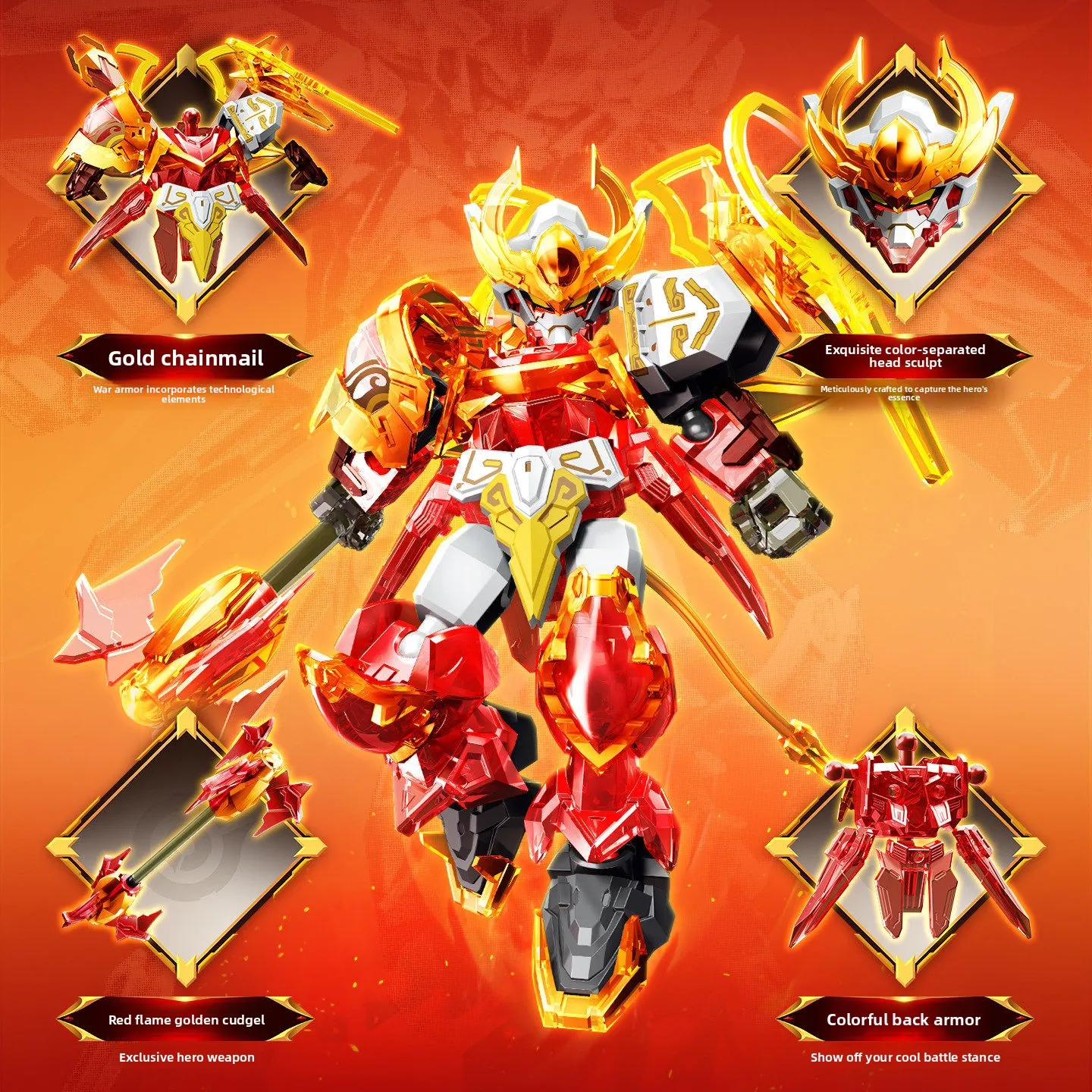 Sembo King of Glory Building Blocks Sun Wukong Xiahoudun Lu Bu Action Figures Boys Toys Assembly Mecha Blind Boxes Gaming