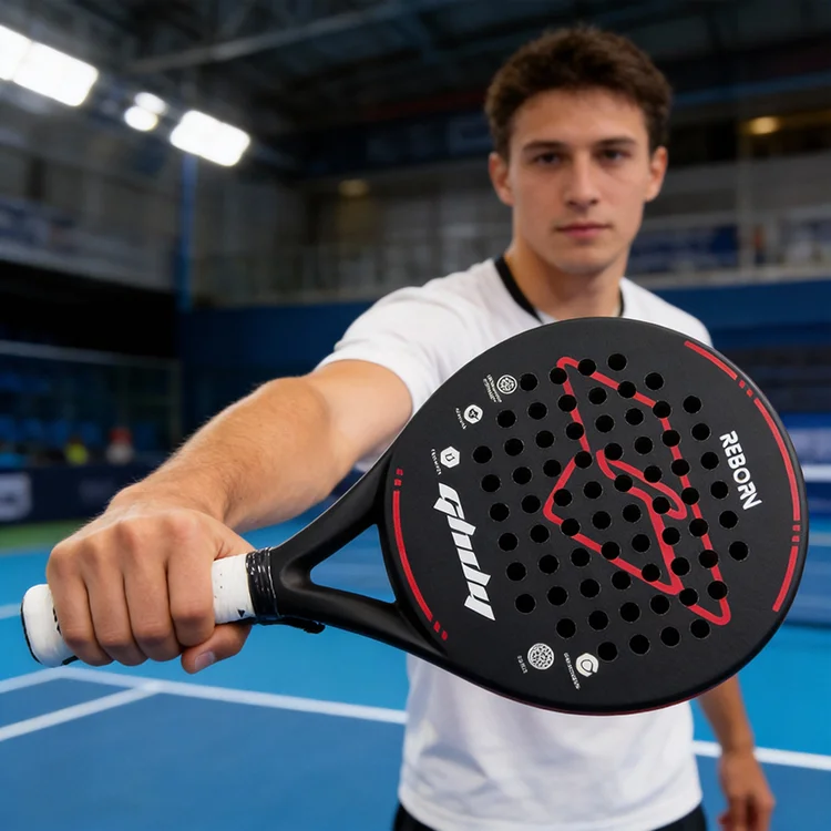 Custom Logo Carbon fiber material 12K padel racket, responsive hitting feedback for advanced athletes, high-end positioning priv