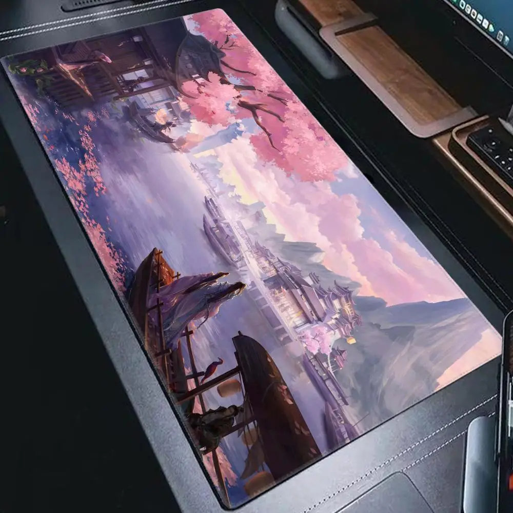 

Pink three-dimensional beautiful city Mouse Pad Mouse Pad Desk Mouse Pad Cute HD Desk Pad Extended Gaming Keyboard Mats Large