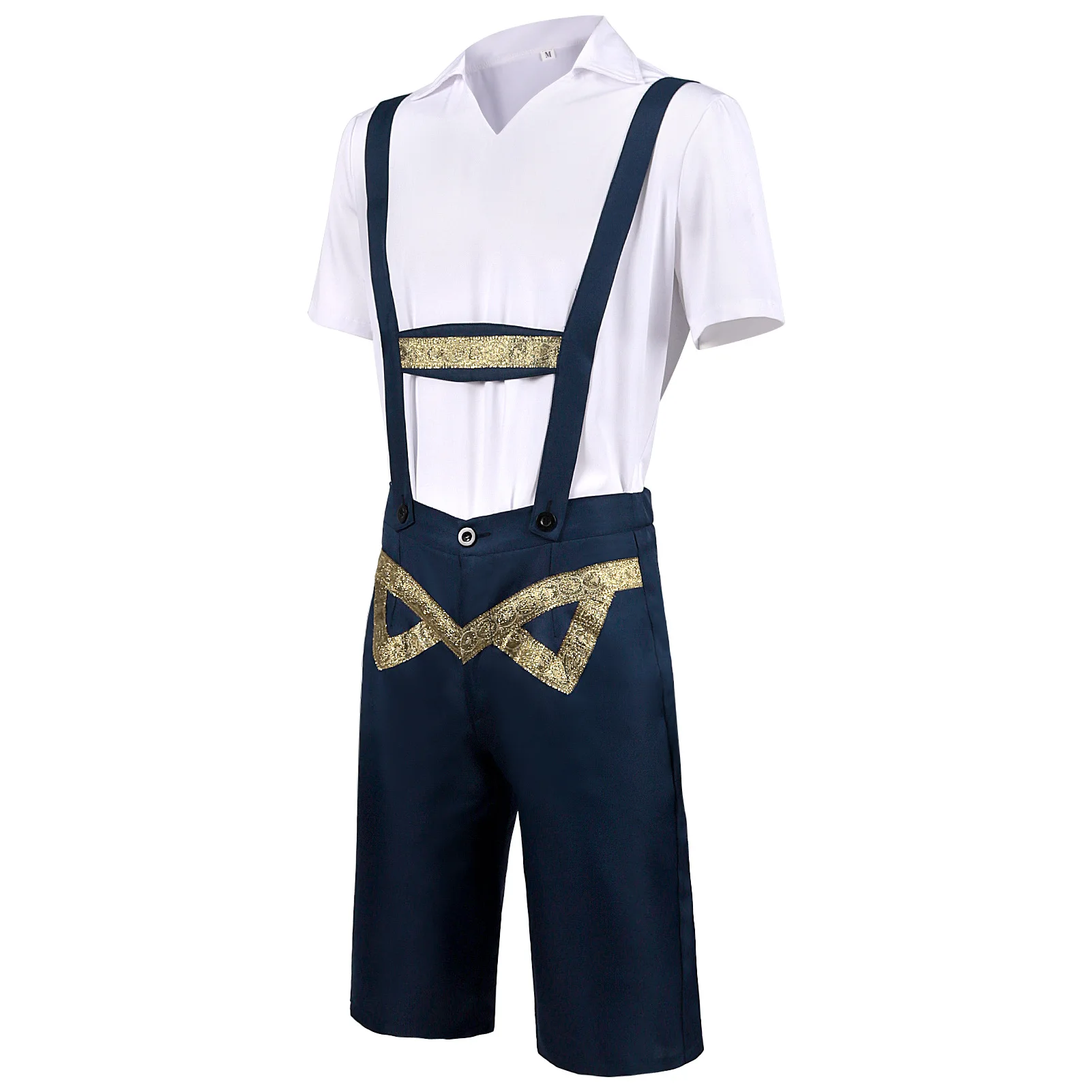 Germany Adult Male Traditional Oktoberfest Costume Bavarian Lederhosen Beer Men's Fancy Dress Carnival Party Suspenders Shorts