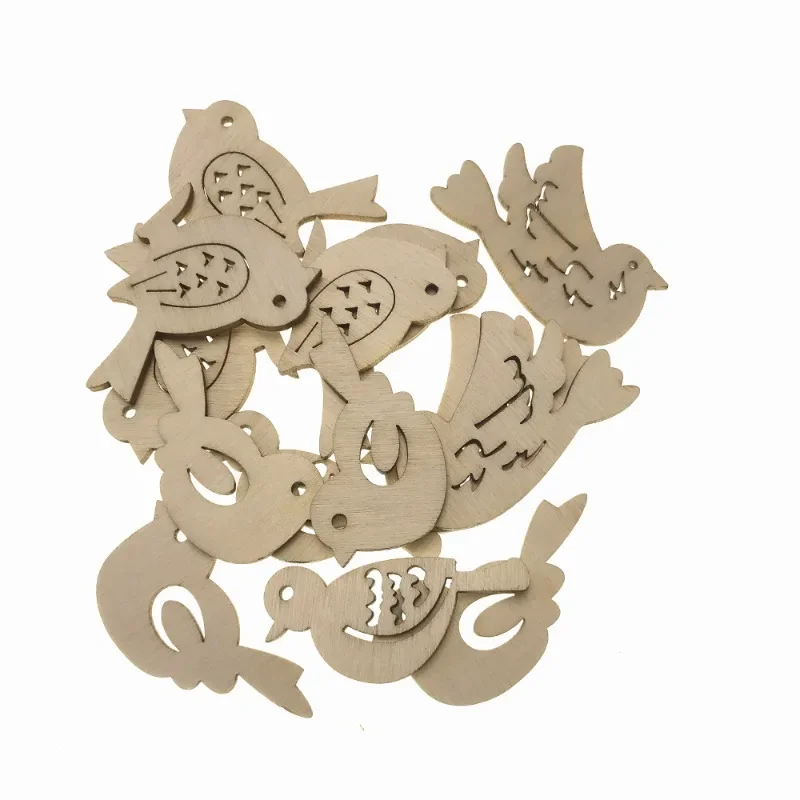 50pcs Wooden Bird Pattern DIY  - огляд і ціна Embellishments For Scrapbooking