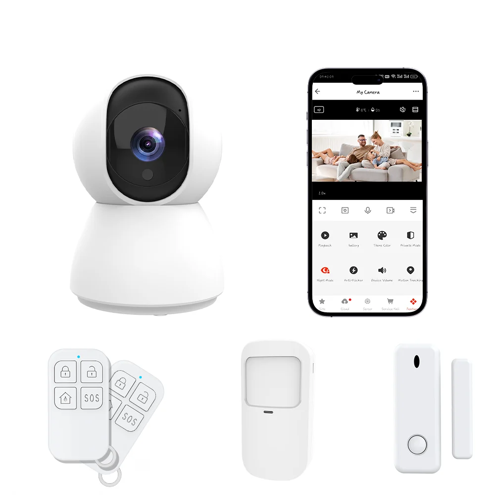 Tuya Smart 2.4G & 5G WiFi BLE Home Security Alarm System With 1080P Camera Scene Linkage Support DIY Safety Sensor