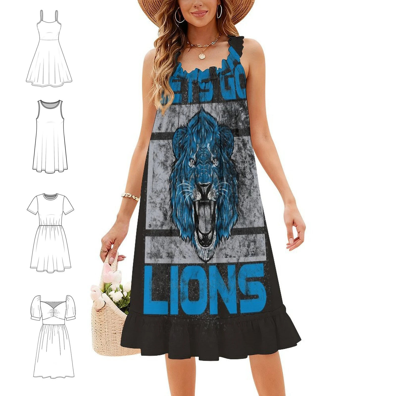 Lets Go Lions!!! Washed And Worn Look! Boho Chic Dress Elegant Fashion Beach Wedding Party Gown Lets Go Lions Washed And Worn
