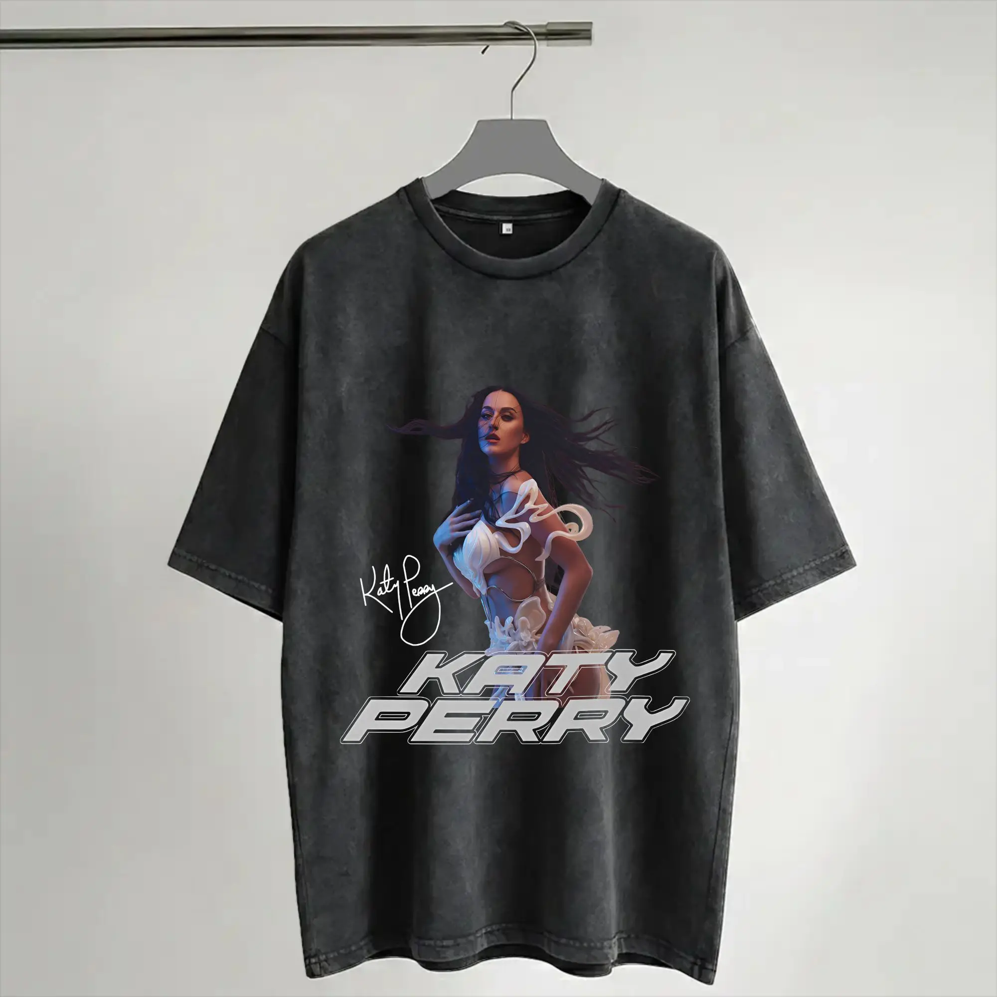 2026 Katys Perrys Tour Outfit Washed T Shirts for Men Women Streetwear Hip Hop T-Shirts Printed  Tees Short Sleeve
