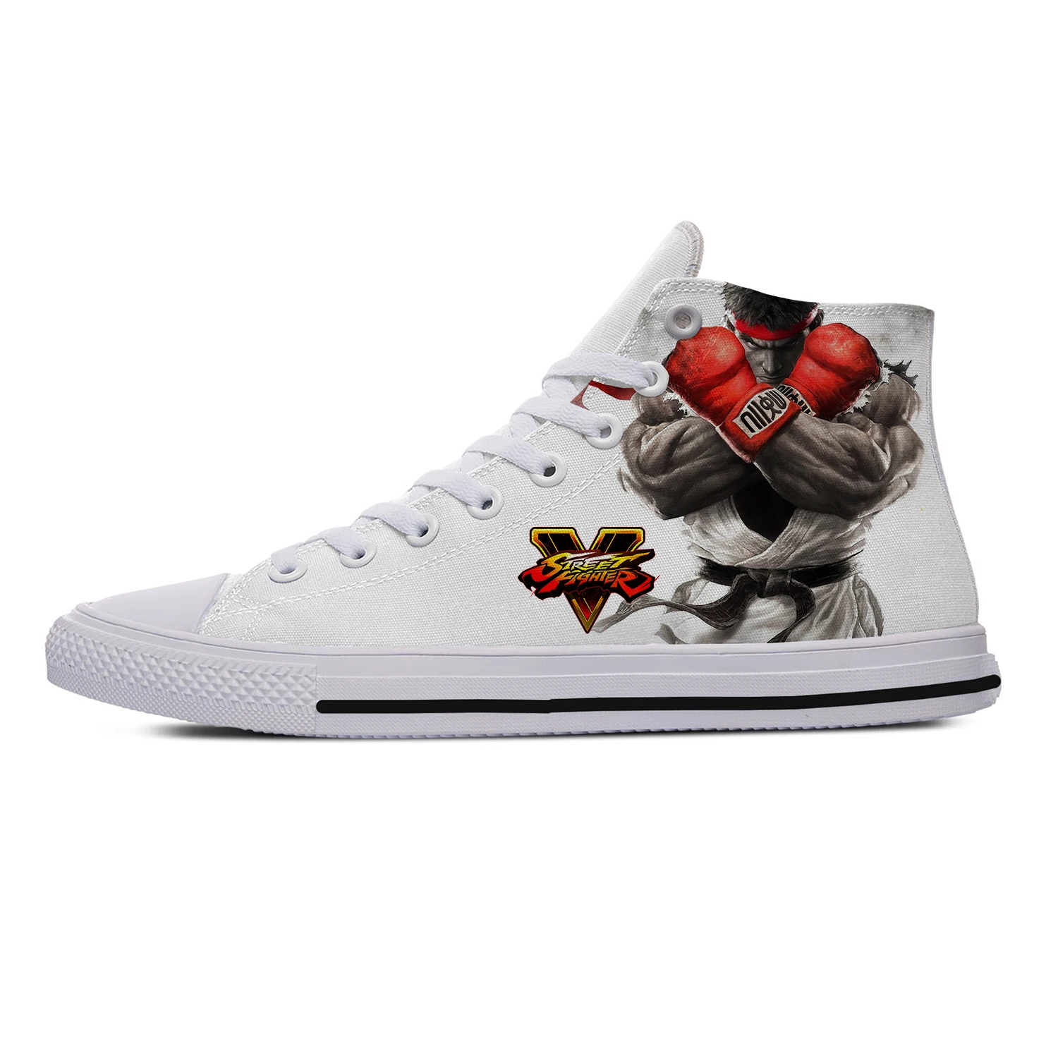 Game Street Fighters Graphic High Top Sneakers High Quality Mens Womens Teenager Canvas Sneaker Casual Couple Shoes Custom Shoe