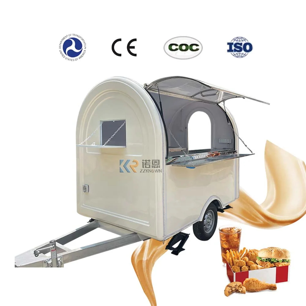 

Food Truck Trailer Van Mobile Kitchen Coffee Ice Cream Kiosk Custom Fully Catering Equipments Fast Food Cart