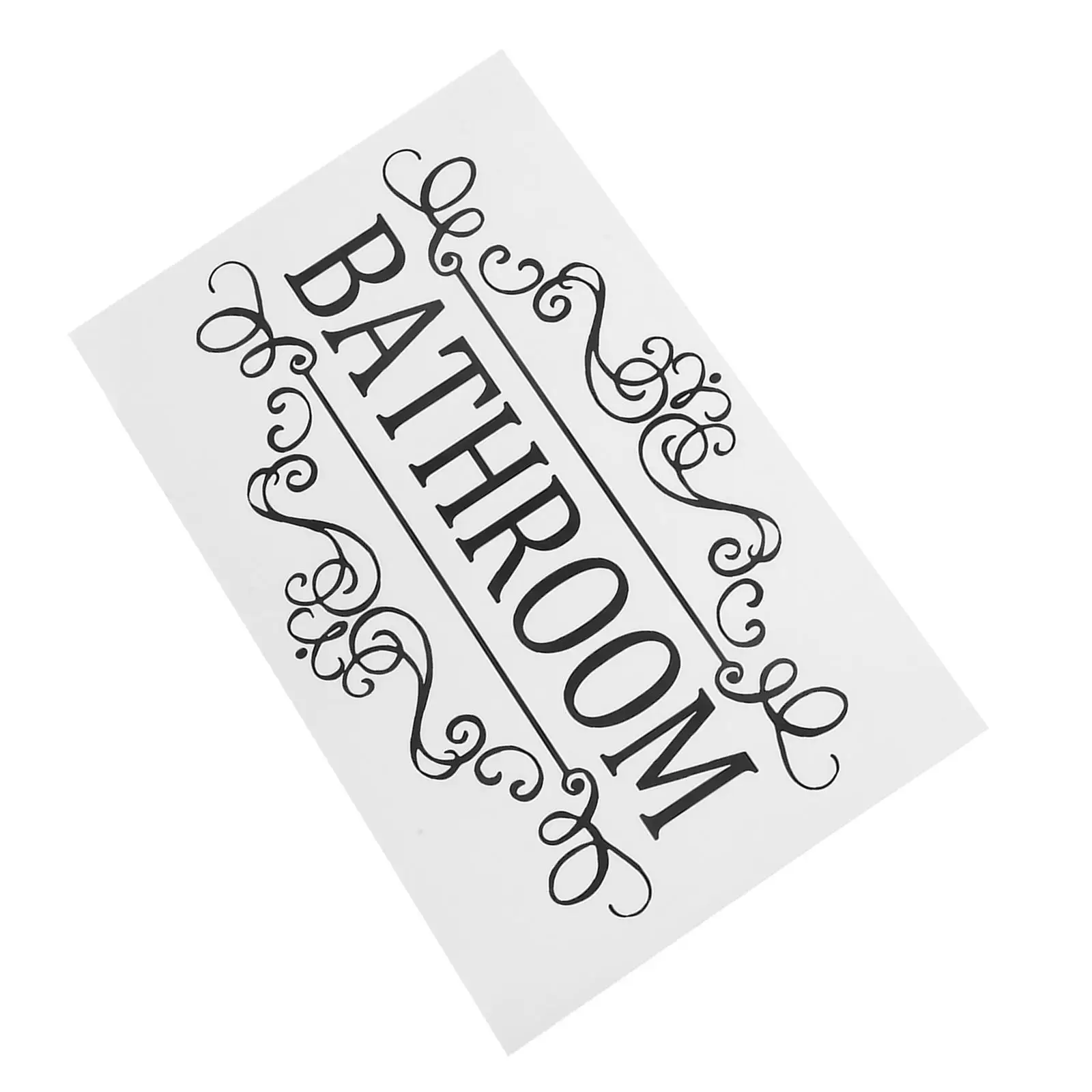 Bathroom Decorative Stickers Waterproof Removable Black Child Restroom Business Door Signs Wall Decor Easy Clean Clear Visible