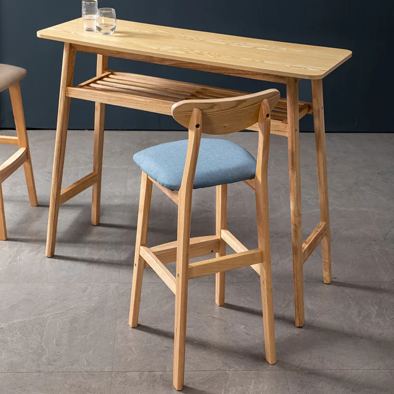 counter stool nordic Morden Design Metal Frame Wooden Seat 73cm height high bar chairs for Kitchen Restaurant and dining Bar