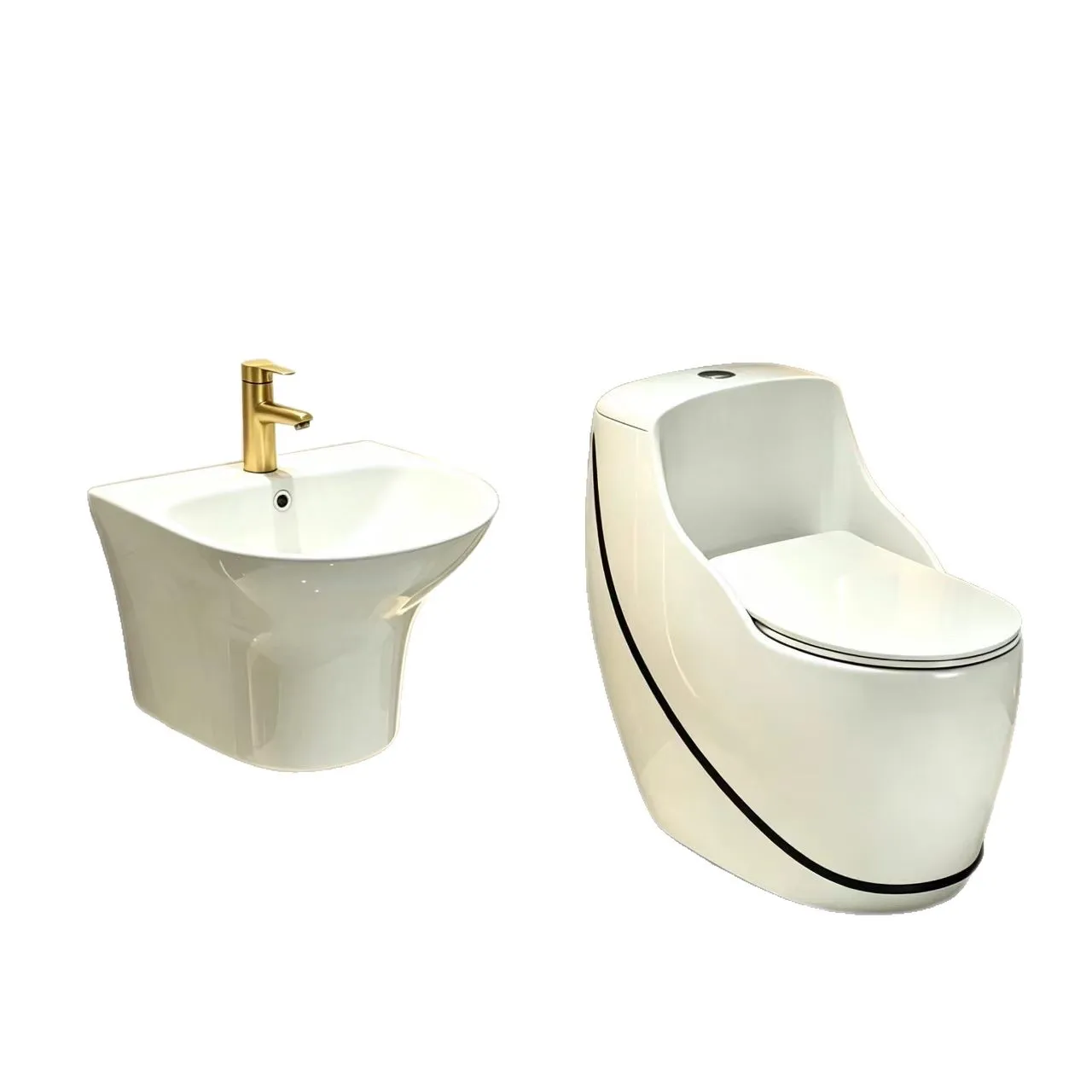 Toilet light luxury black household ceramic siphon small apartment toilet large diameter sewage