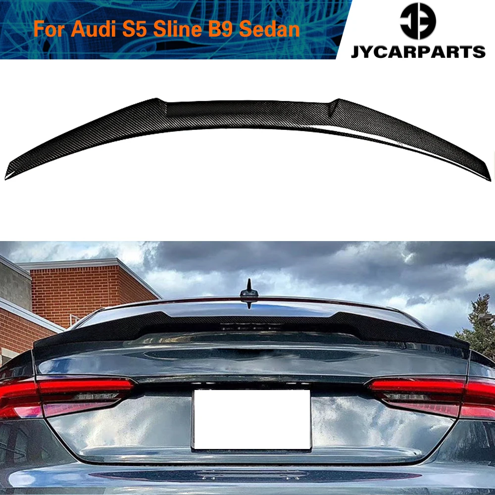 

Rear Trunk Spoiler Boot Lip Wing Spoiler for Audi A5 Sline S5 B9 RS5 4D 2D Sedan Coupe 2017 - 2020 Carbon Fiber Rear Tail Trunk