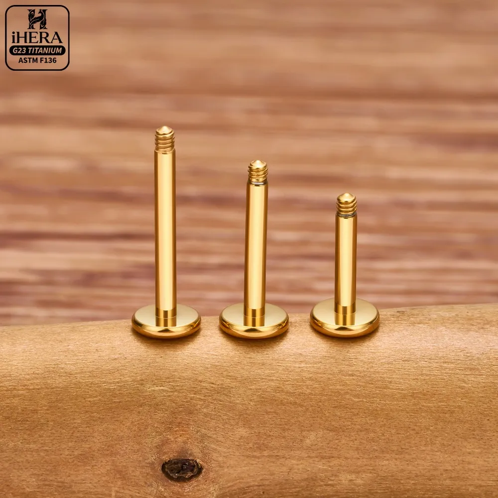 10 Stück G23 Titan ASTM F136 Außengewinde-Stab Piercing Labret Ohrstecker Großhandel Ohr Lippen Nasen Piercing Schmuck – Detail 5