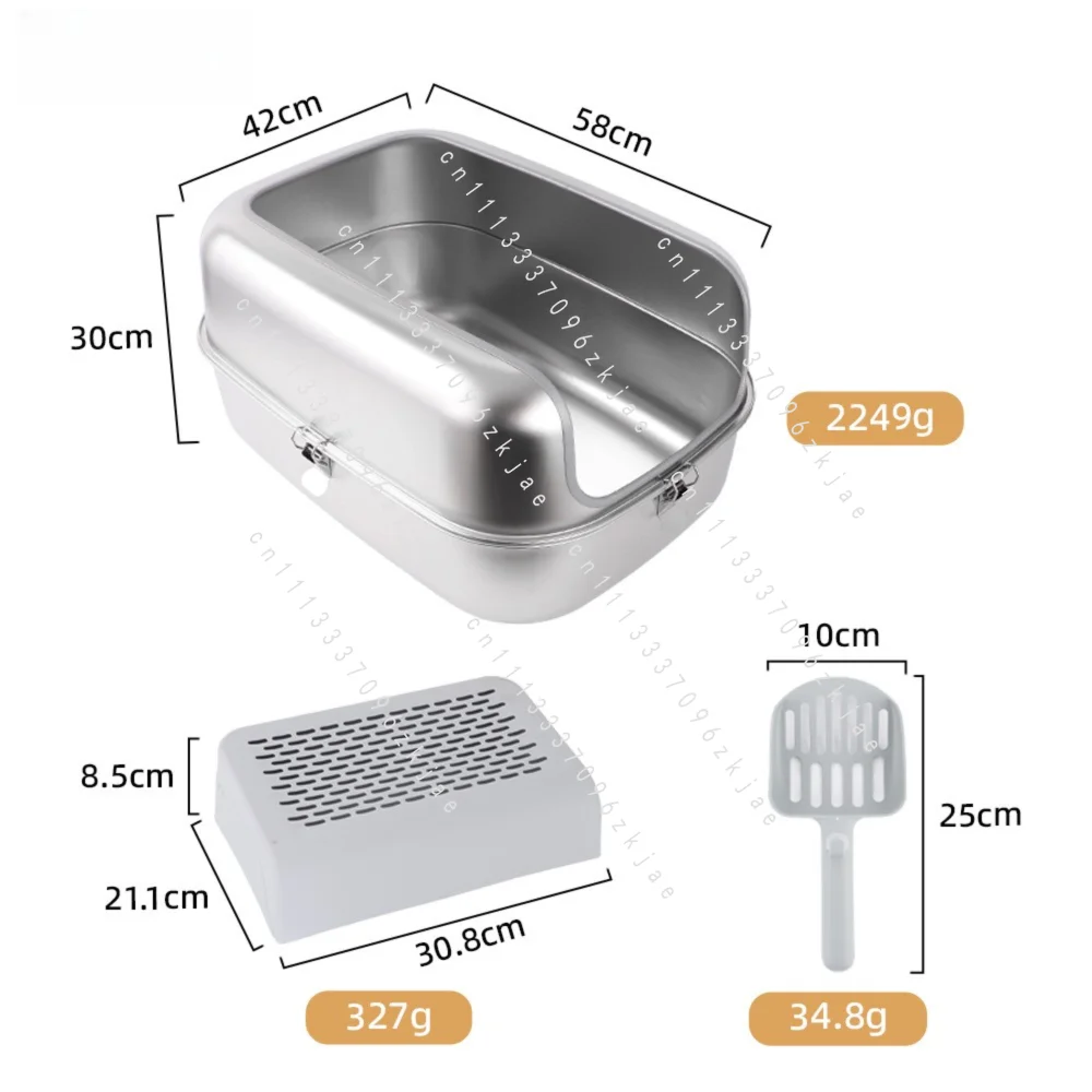 

Stainless Steel Cat Litter Box, Rust Proof, Scratch Resistant, Wear-resistant, Fully Enclosed, Deodorizing, Splash Proof