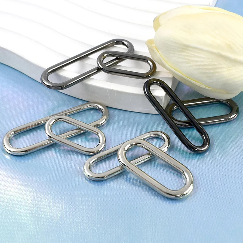 5Pcs 15-60mm Metal Oval O Ring Buckles for Bag Strap Adjuster Clasp Webbing Loop Buckle Shoes Clothes Belt Hardware Accessories