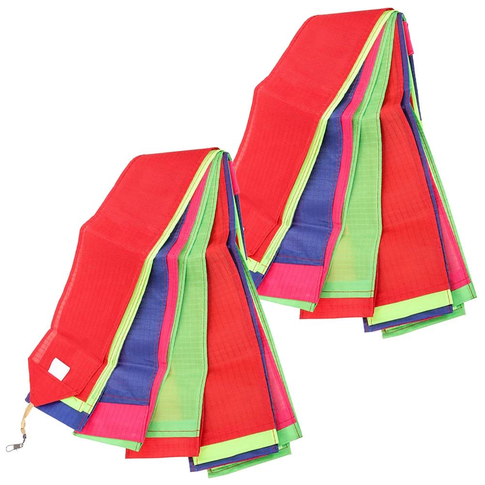 2 قطعة ملونة طويلة الذيل غاسل قابلة لإعادة الاستخدام في الهواء الطلق تحلق ملحق نابضة بالحياة الرياح الديكور خياطة دائمة لحديقة الشاطئ