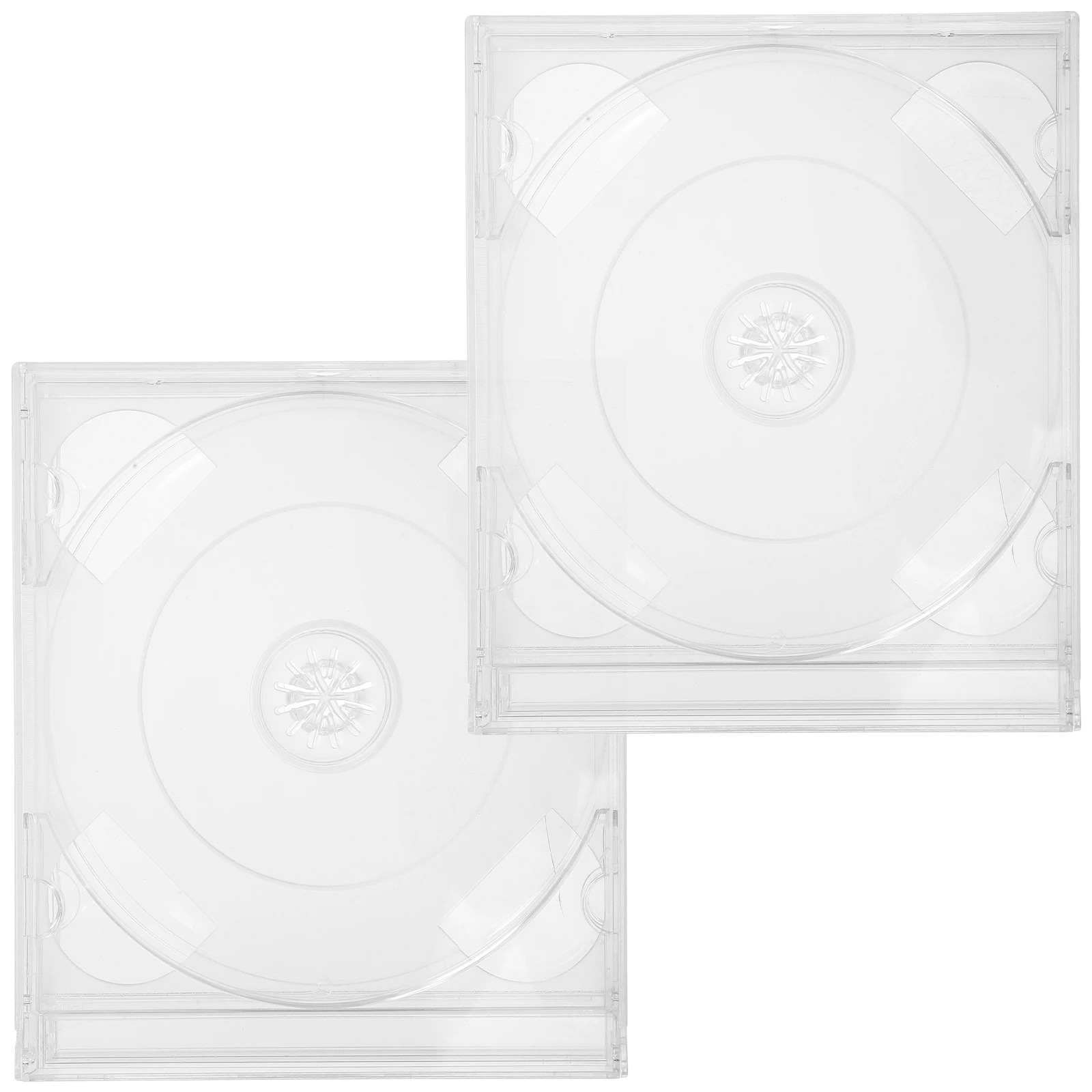 

2 Pcs Clear CD Cases Reusable Compact Lightweight Transparent Disc Holders for DVDs Storage Travel Use