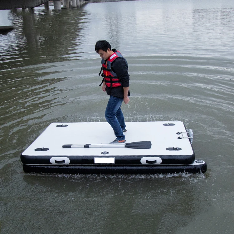 

Надувная рыболовная платформа-плот «Волшебный ковер» с сеткой для заброса, складная надувная лодка-падлборд