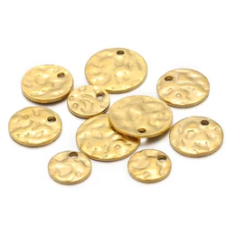 20pcs 8 10 12mm Stainless Steel Disc Charms Gold Color Round Tags for DIY Bracelet Necklace Findings Jewelry Making Accessories