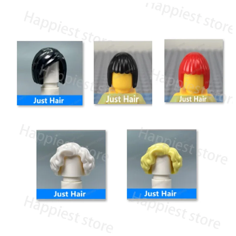 MOC Figures Hair Hairstyles body Parts Building Blocks pieces Human Figure Head Girl Boy City Character Accessories Bricks Toys