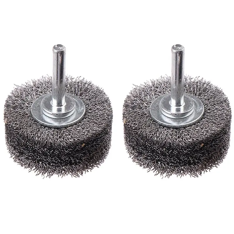 Rotary Polishing Tool For Metal Rust Removal, Edge Grinding, Deburring-Stainless Steel Wire Brush Wheel 2