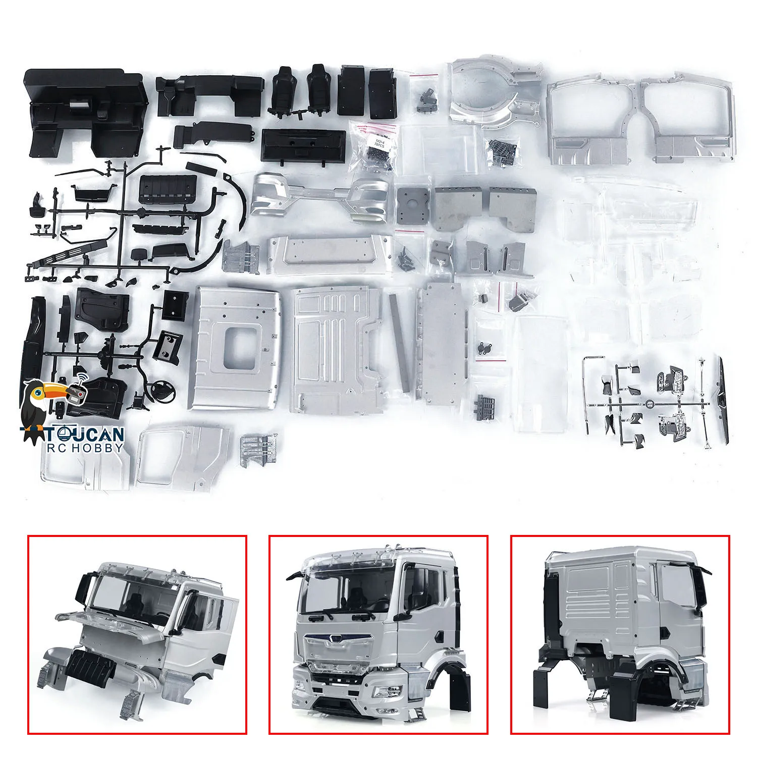 1/14 Akcesoria TGS Metalowa kabina do zestawów Części do zabawek Ciągnik siodłowy RC Zdalnie sterowany wywrotka Wywrotka Samochody Pojazd TH23400