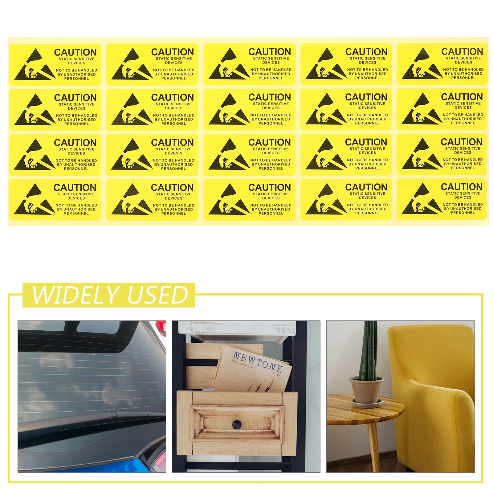 

450Pcs Static Devices Warning Sign Stickers Thick Material Easy Attach Wall Car Auto Window Shop Office Decal Weather Resistant