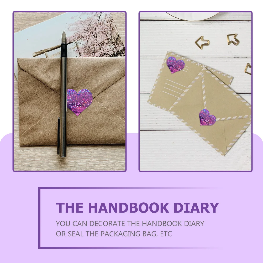 1 Roll Love Heart Stickers Paper Sealing Stickers for Gift Wrapping Baking Scrapbooking Packing Labels